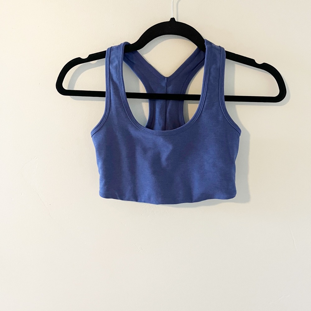 Beyond Yoga spacedye‎ Blue Racerback Crop Tank Top Sport Bra Size XS Made in USA